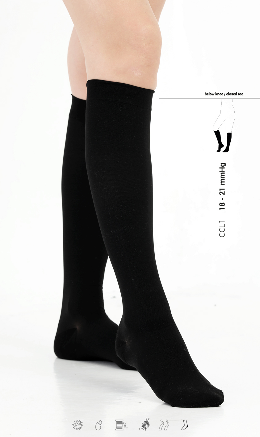 COMPRESSION STOCKING BELOW THE KNEE (CLOSED TOE) CCL1
