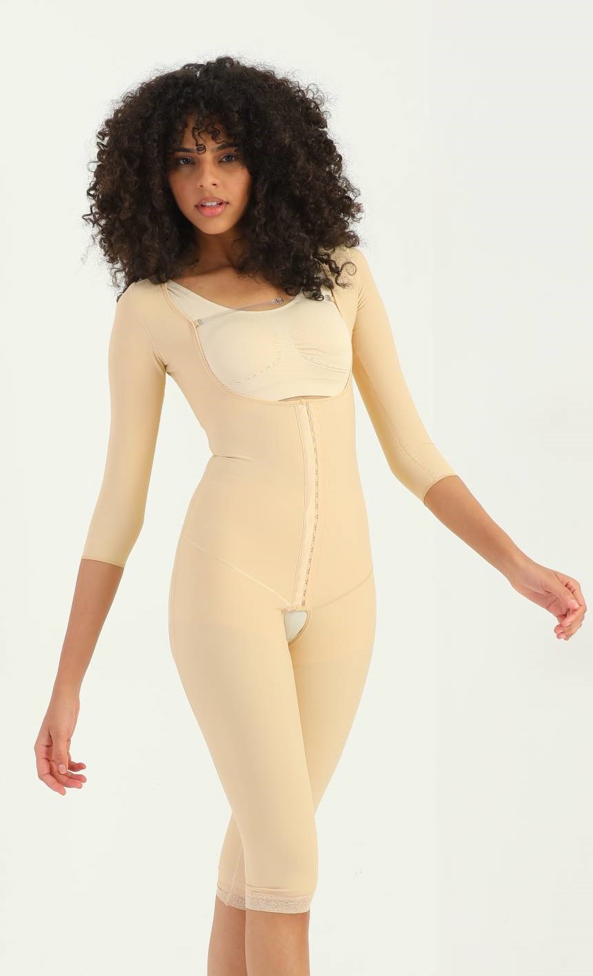 POST-SURGICAL COMPRESSION GARMENT FOR BBL FAT TRANSFER WITH SLEEVES (BELOW THE KNEE)